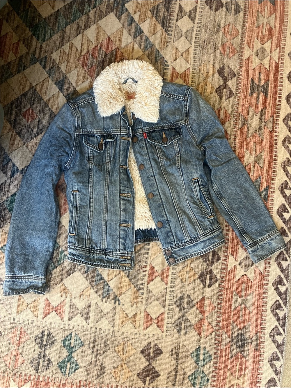Levi's Women's Blue Sherpa-Lined Denim Jacket